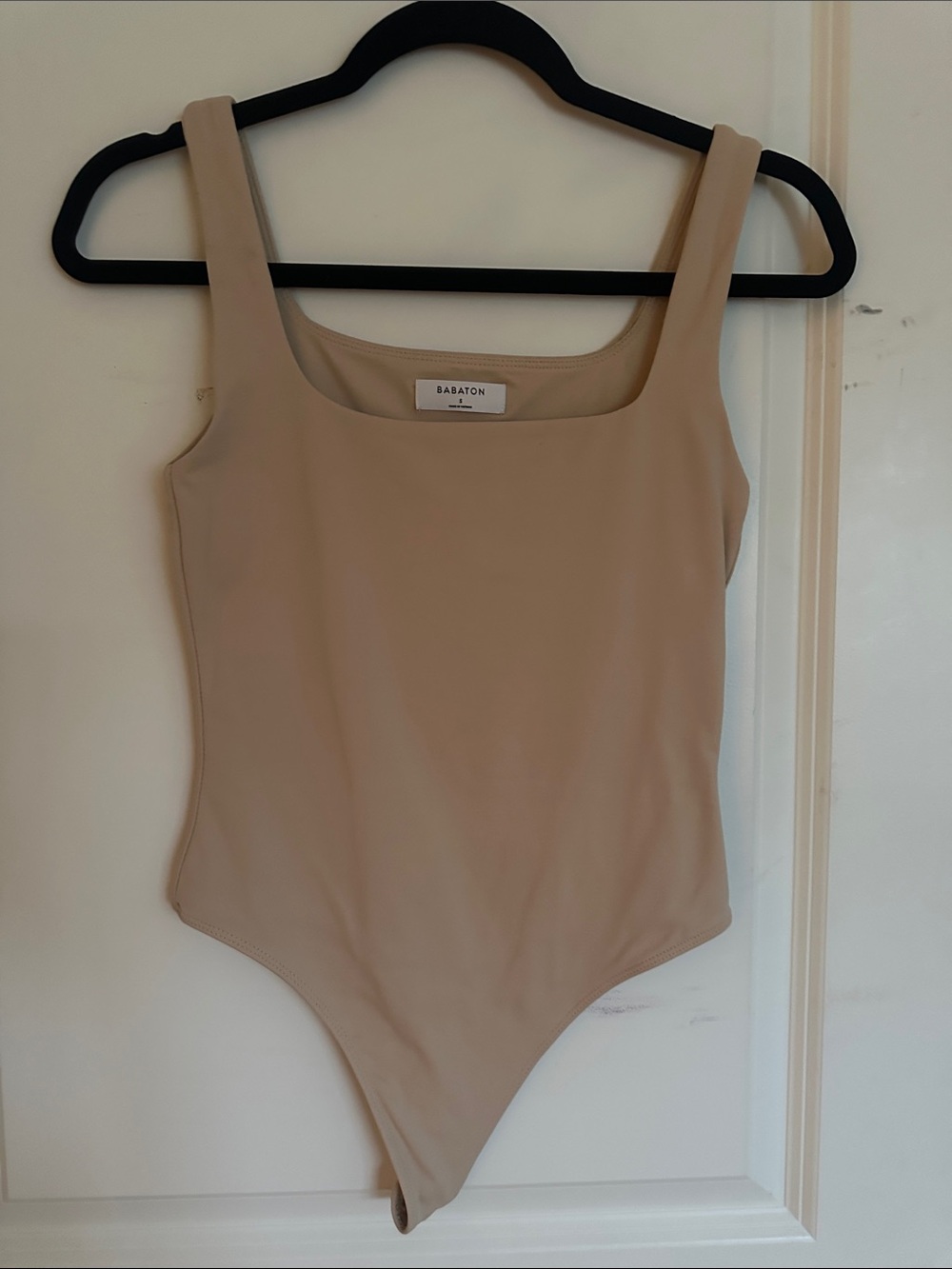 : Babaton Neutral Beige Tank One-Piece Bodysuit